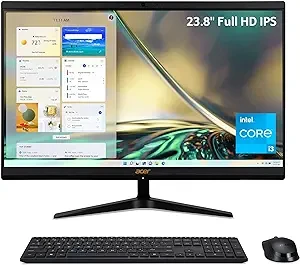 Máy tính để bàn AIO Acer Aspire C24-1700-UA91 | Màn hình IPS Full HD 23,8 inch | Intel Core i3-1215U thế hệ thứ 12 | Đồ họa Intel UHD | 8GB DDR4 | Ổ ​​cứng SSD NVMe M.2 512GB | Intel Wireless Wi-Fi 6 