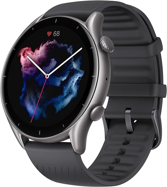 Đồng hồ thông minh Amazfit GTR 3 46mm dành cho điện thoại Android iPhone, có Alexa, GPS, theo dõi sức khỏe với 150 chế độ thể thao, pin dùng 21 ngày, màn hình AMOLED, theo dõi nhịp tim, oxy trong máu,